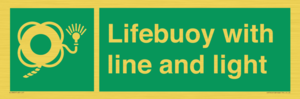 Lifebuoy with line and light